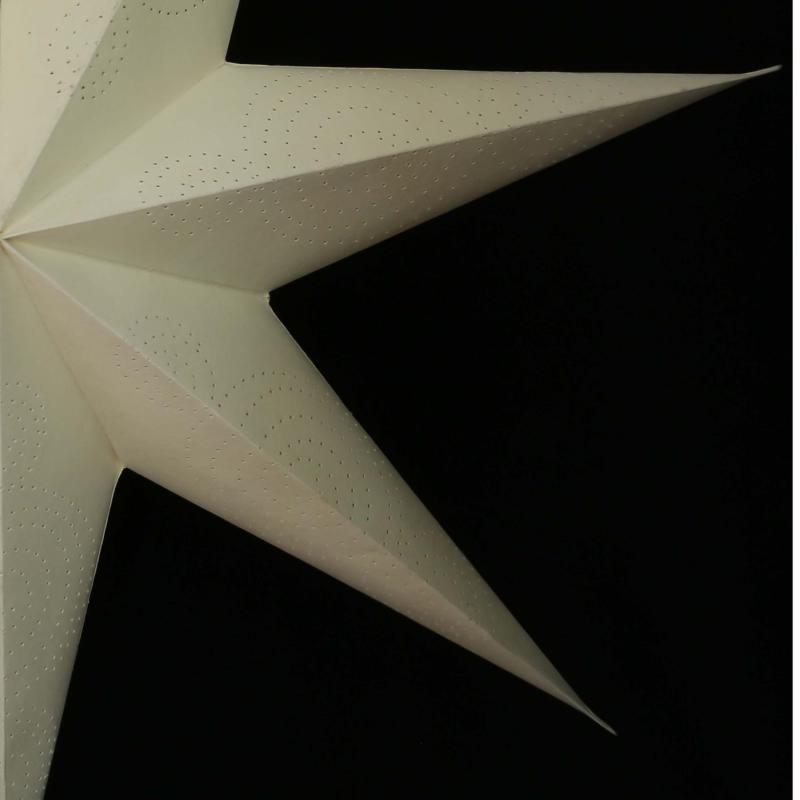 Circles BIG Batic Creme  - Faltbarer Leuchtstern, Weihnachtsstern aus Papier mit 5 Zacken, 70 cm